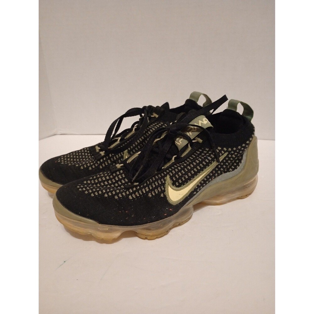 Nike Air VaporMax 2021 Flyknit GS 'Black Green' DB1550-010 size 3.5 Y / 5 W